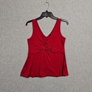Banana Republic Blouse Size M Womens Red V Neck Tank Top
